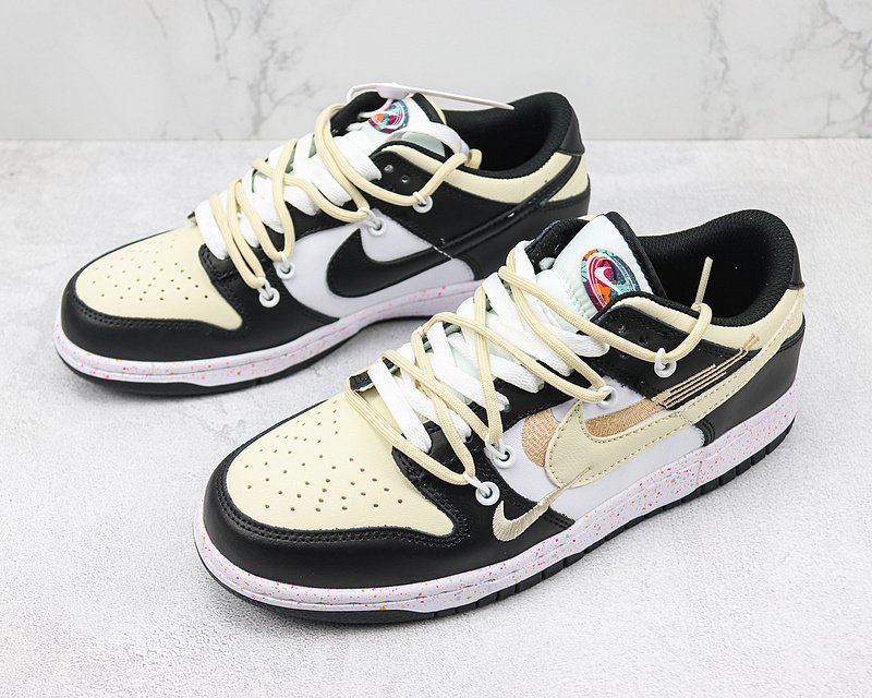 Nike Dunk Low Multi Swoosh "White/Black/Light Yellow" фото № 5