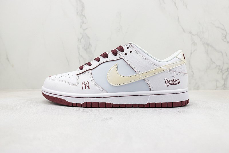 Nike Dunk Low "MLB/White/Wine/Red" фото № 2