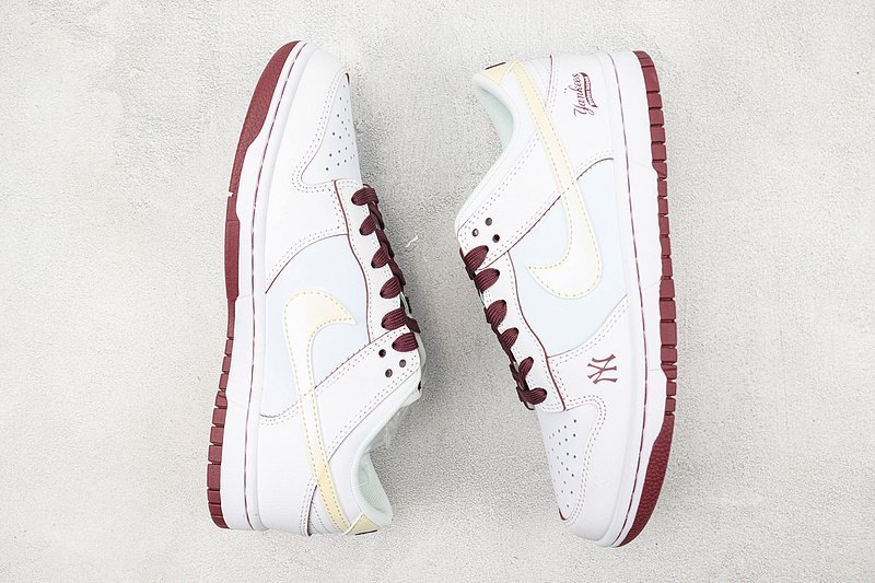 Nike Dunk Low "MLB/White/Wine/Red" фото № 7