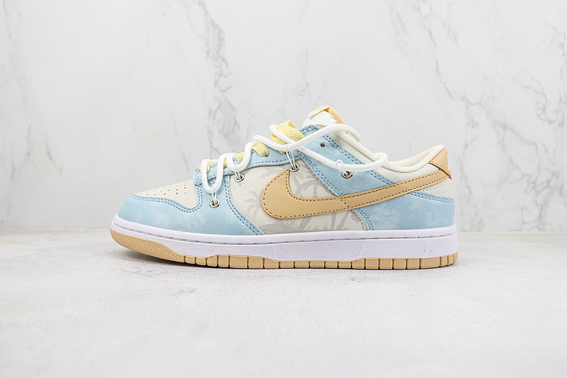 Nike SB Dunk Low "Sea Blue/Sand Yellow/White Lace Up" фото № 2