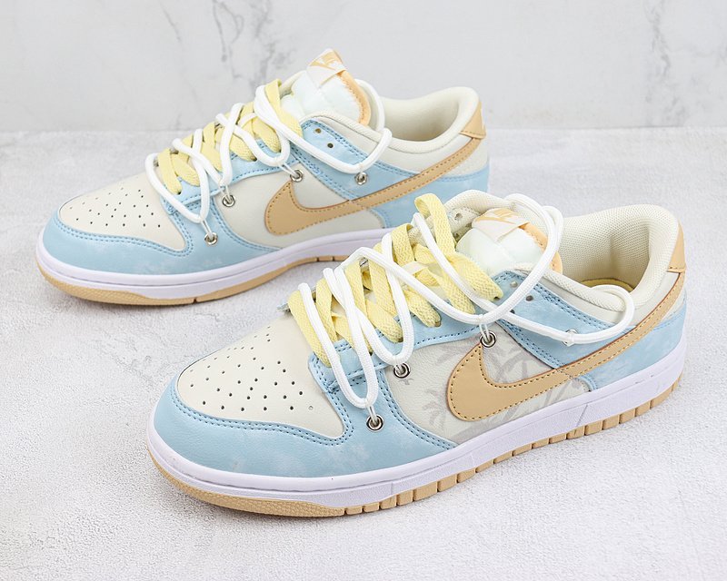 Nike SB Dunk Low "Sea Blue/Sand Yellow/White Lace Up" фото № 5