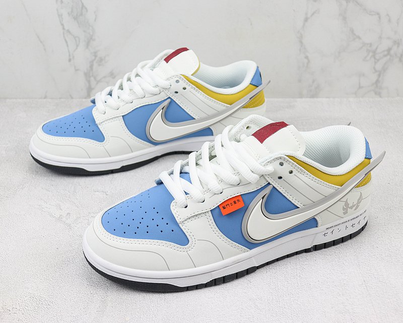 Saint Seiya x Nike Dunk Low "White/Blue/Yellow" фото № 5