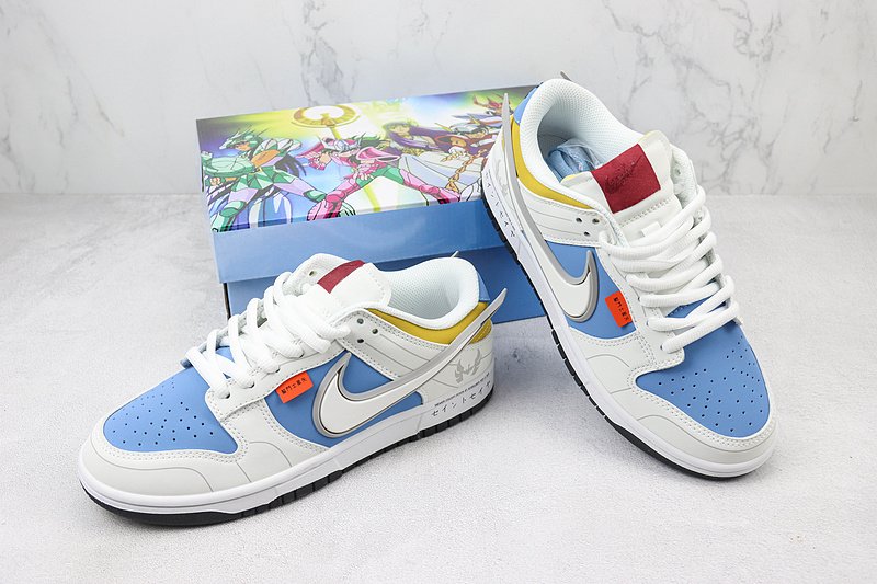 Saint Seiya x Nike Dunk Low "White/Blue/Yellow" фото № 7