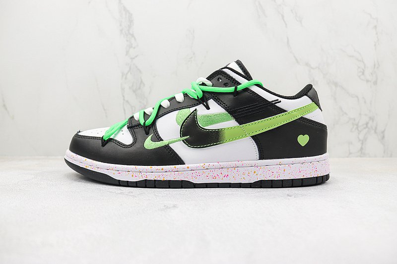 Nike Dunk Low Multi Swoosh «White/Black/Green» фото № 2