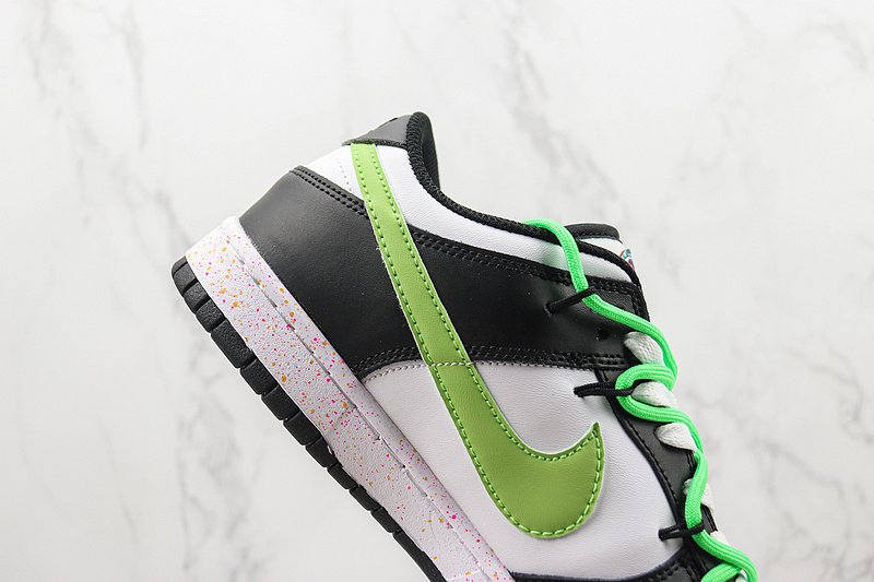 Nike Dunk Low Multi Swoosh «White/Black/Green» фото № 4