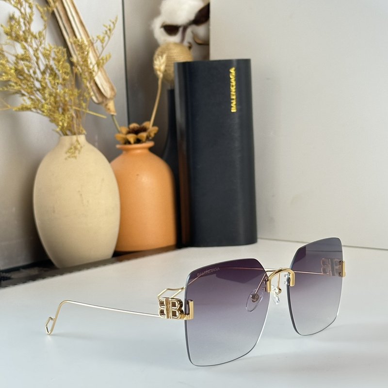 Солнцезащитные очки Balenciaga Rectangle Shape Form And Logo Symbols On Temples "Burgundy/Black" фото № 3