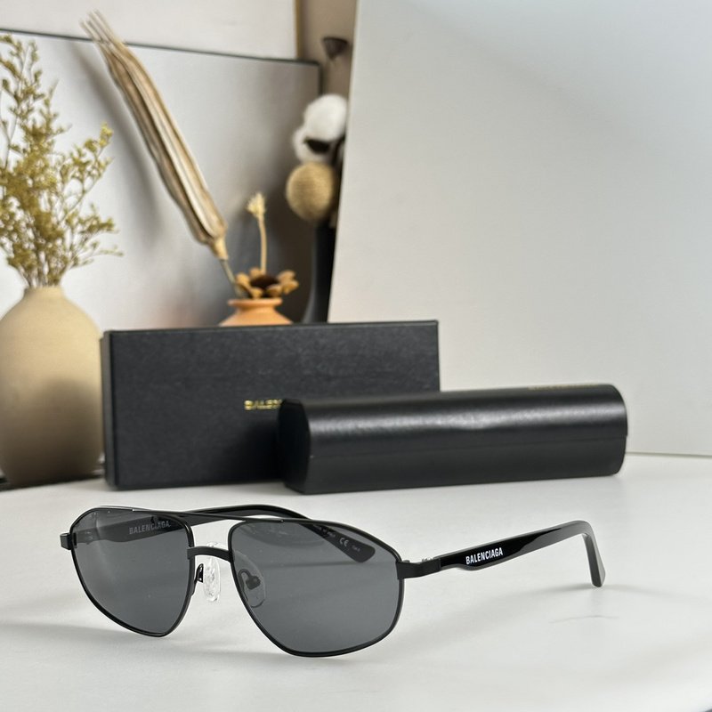 Солнцезащитные очки Balenciaga Aviator Form And Logo Inscription On Temples "Black" фото № 2