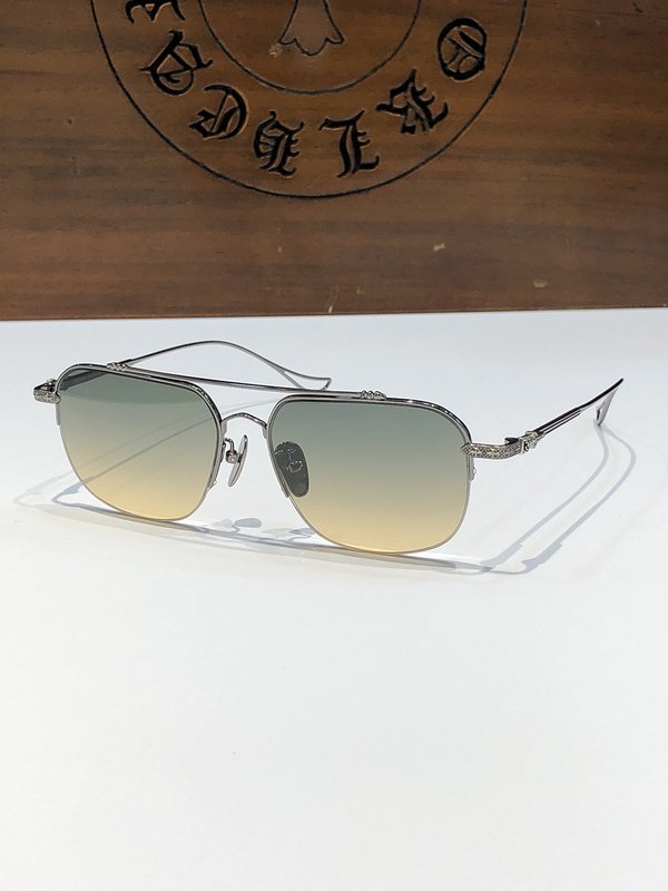 Солнцезащитные очки Chrome Hearts Lenses Connect By Top Line "Brown/Blue" фото № 2