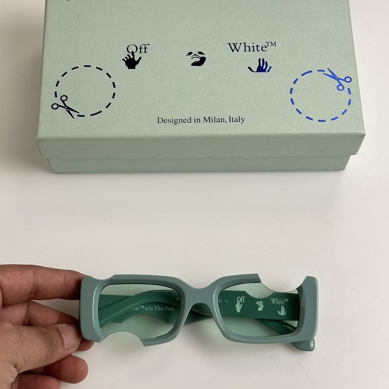 Солнцезащитные очки Off White Frame Without Piece "Green" фото № 2