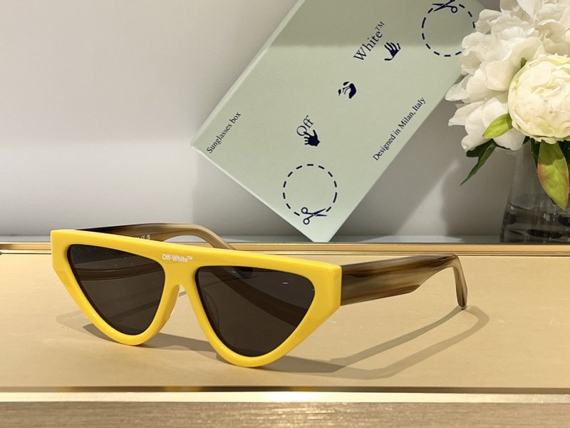 Солнцезащитные очки Off White Logo Inscription On The Bridge Of The Nose "Yellow" фото № 2