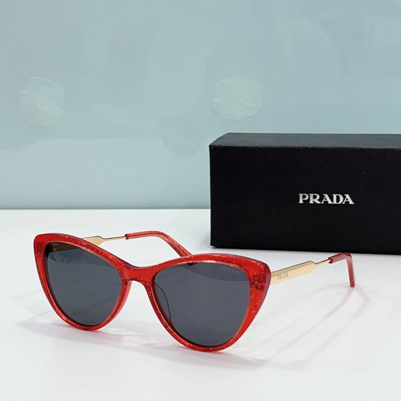 Солнцезащитные очки Prada Cat Eye Form With Thin Temples "Red" фото № 2