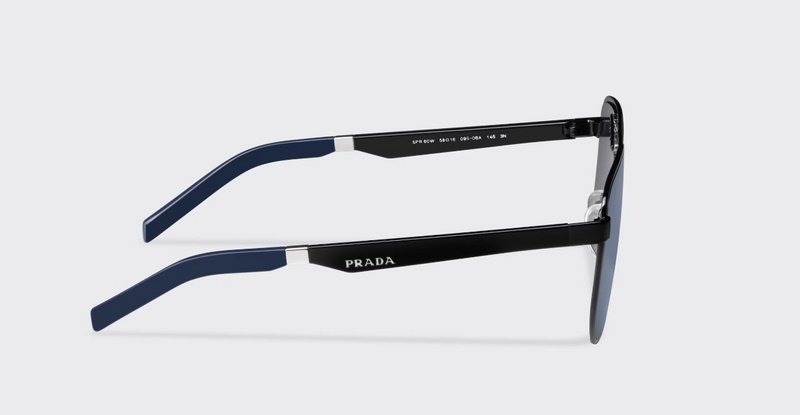 Солнцезащитные очки Prada Small White Logo Inscription "Blue" фото № 3