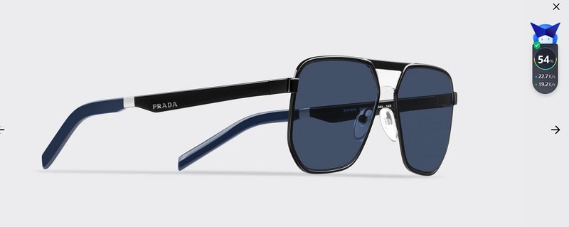 Солнцезащитные очки Prada Small White Logo Inscription "Blue" фото № 4