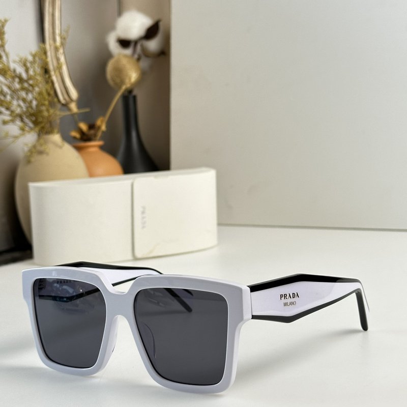 Солнцезащитные очки Prada Temple With Wide Colorful Line And Logo "White" фото № 3