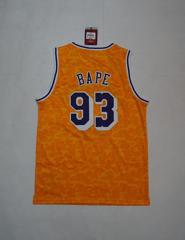 Баскетбольная Джерси A Bathing Ape X Mitchell And Ness Los Angeles Lakers №93 "Orange" фото № 3