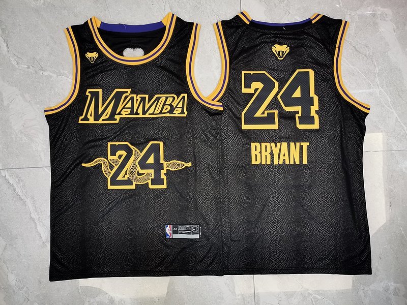 Баскетбольная Джерси NBA Los Angeles Lakers №24 Kobe Bryant "Black" фото № 6