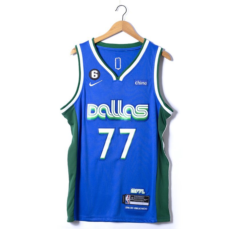 Баскетбольная Джерси Nike Dallas Mavericks 2023 №77 Luka Doncic "Blue" фото № 4