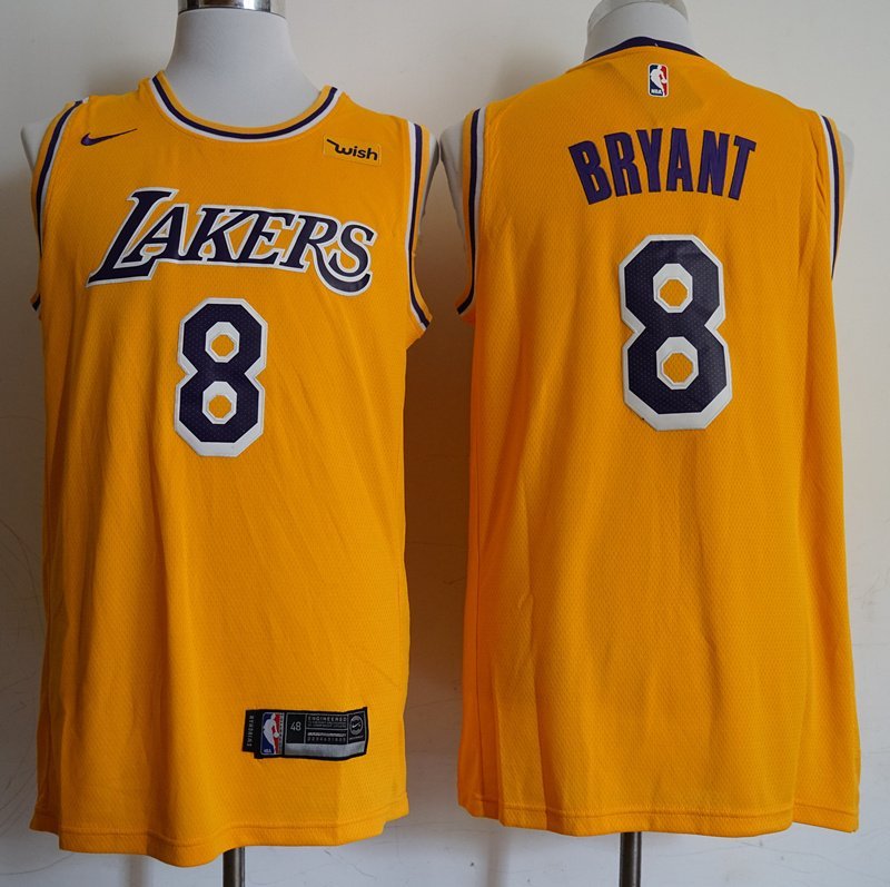Баскетбольная Джерси Nike Los Angeles Lakers 18-19 №8 Kobe Bryant "Yellow" фото № 8
