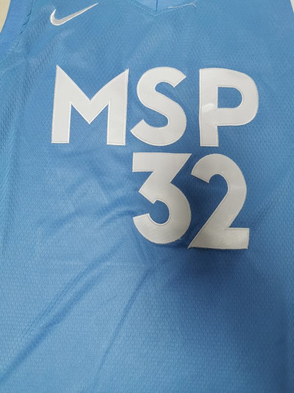 Баскетбольная Джерси Nike Minnesota Timberwolves 19-20 №32 Karl-Anthony Towns "Blue" фото № 5