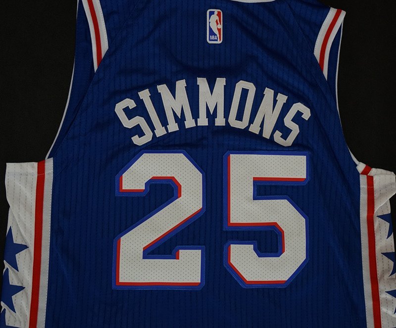 Баскетбольная Джерси Nike Philadelphia 76ers 17-18 №25 Ben Simmons "Blue" фото № 2