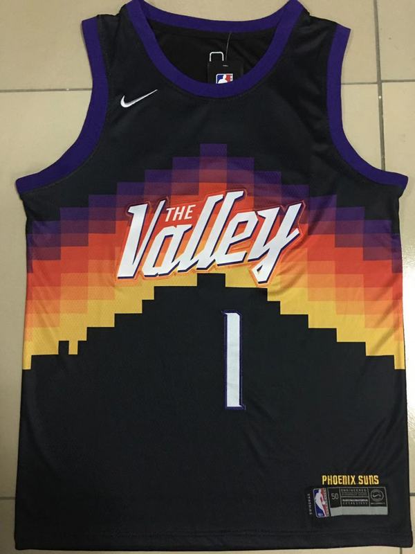Баскетбольная Джерси Nike Phoenix Suns 20-21 №1 Devin Booker "Black" фото № 4