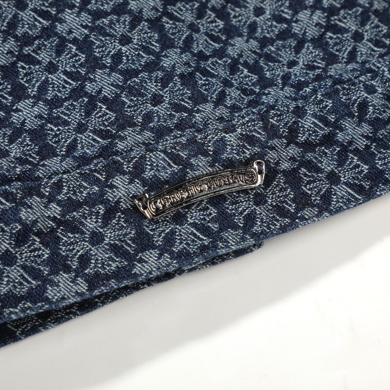 Джинсовая Куртка Chrome Hearts With Branded Badge "Blue" фото № 7