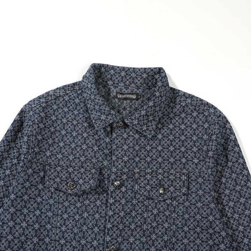 Джинсовая Куртка Chrome Hearts With Branded Badge "Blue" фото № 8