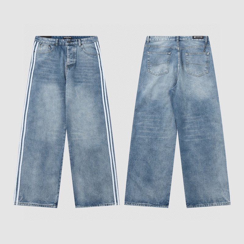 Джинсы Balenciaga X Adidas Wide Style "Blue" фото № 6