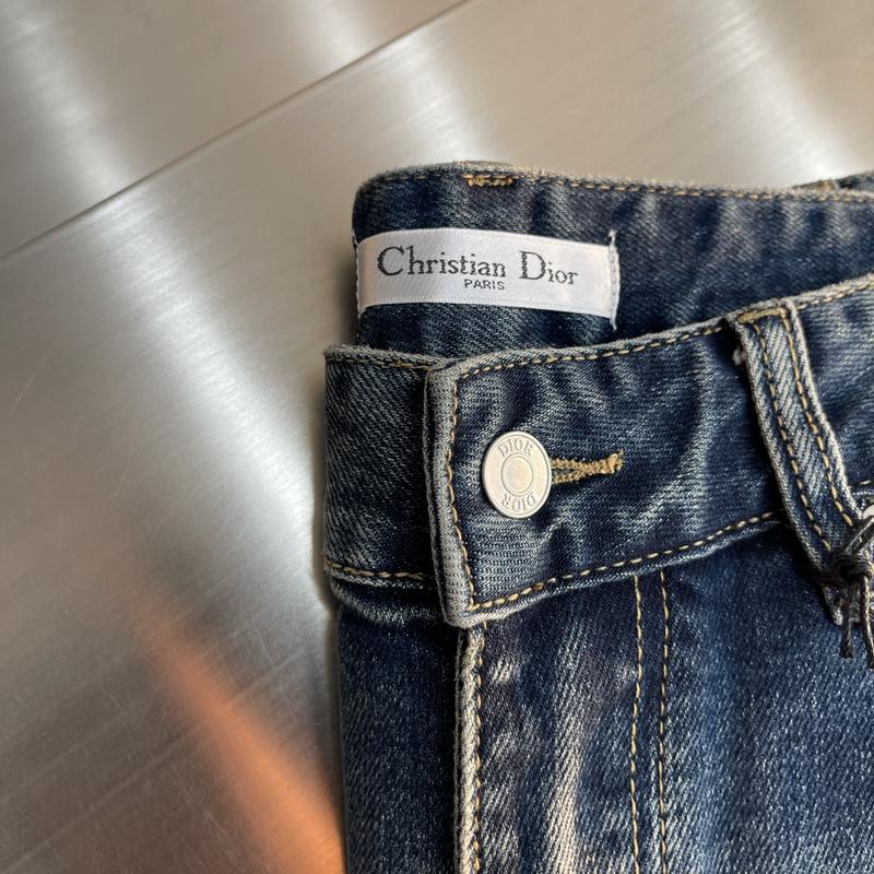 Штаны Christian Dior White Logo Backside "Blue" фото № 3