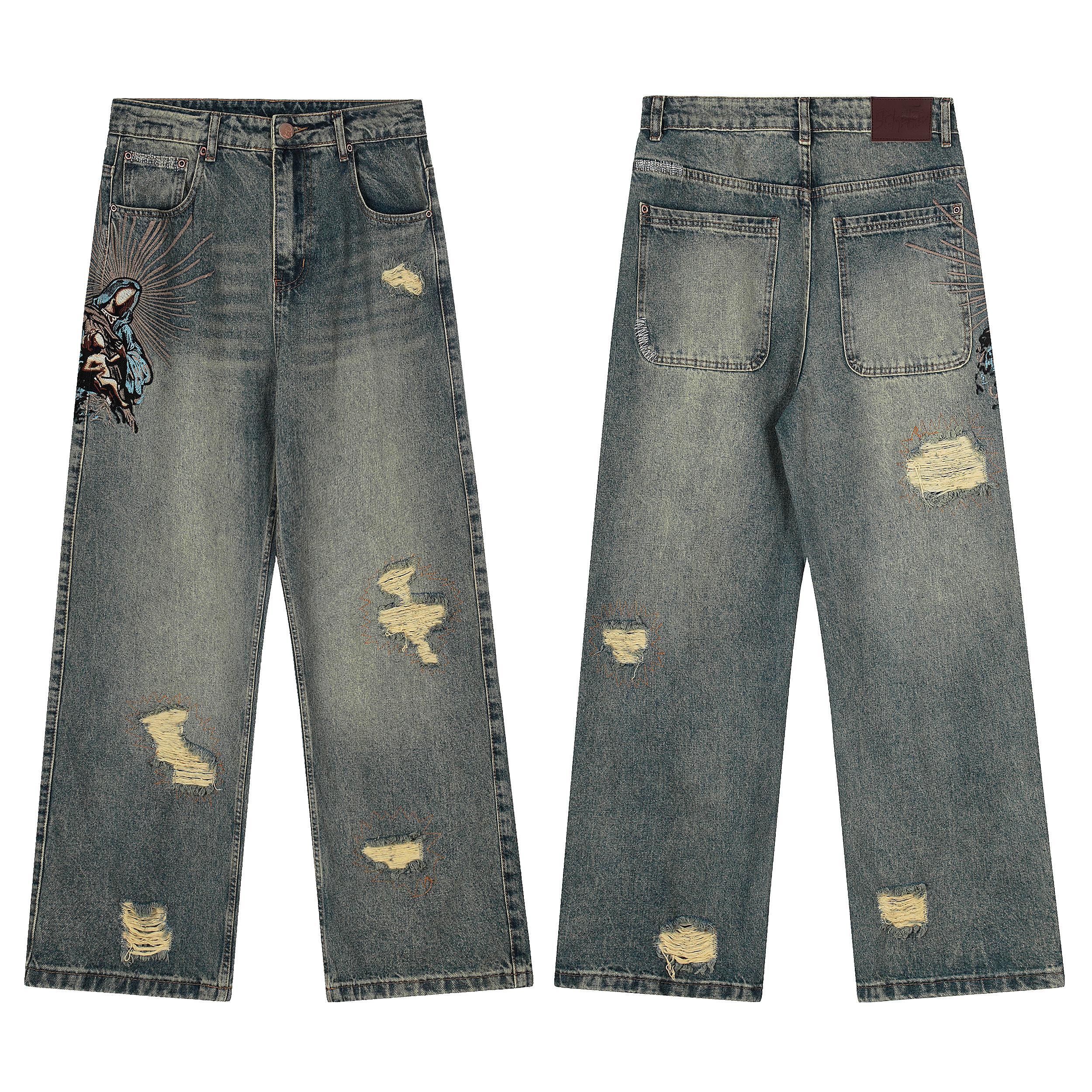 Джинсы Derschutze Distressed "Grey/Patchwork" фото № 7