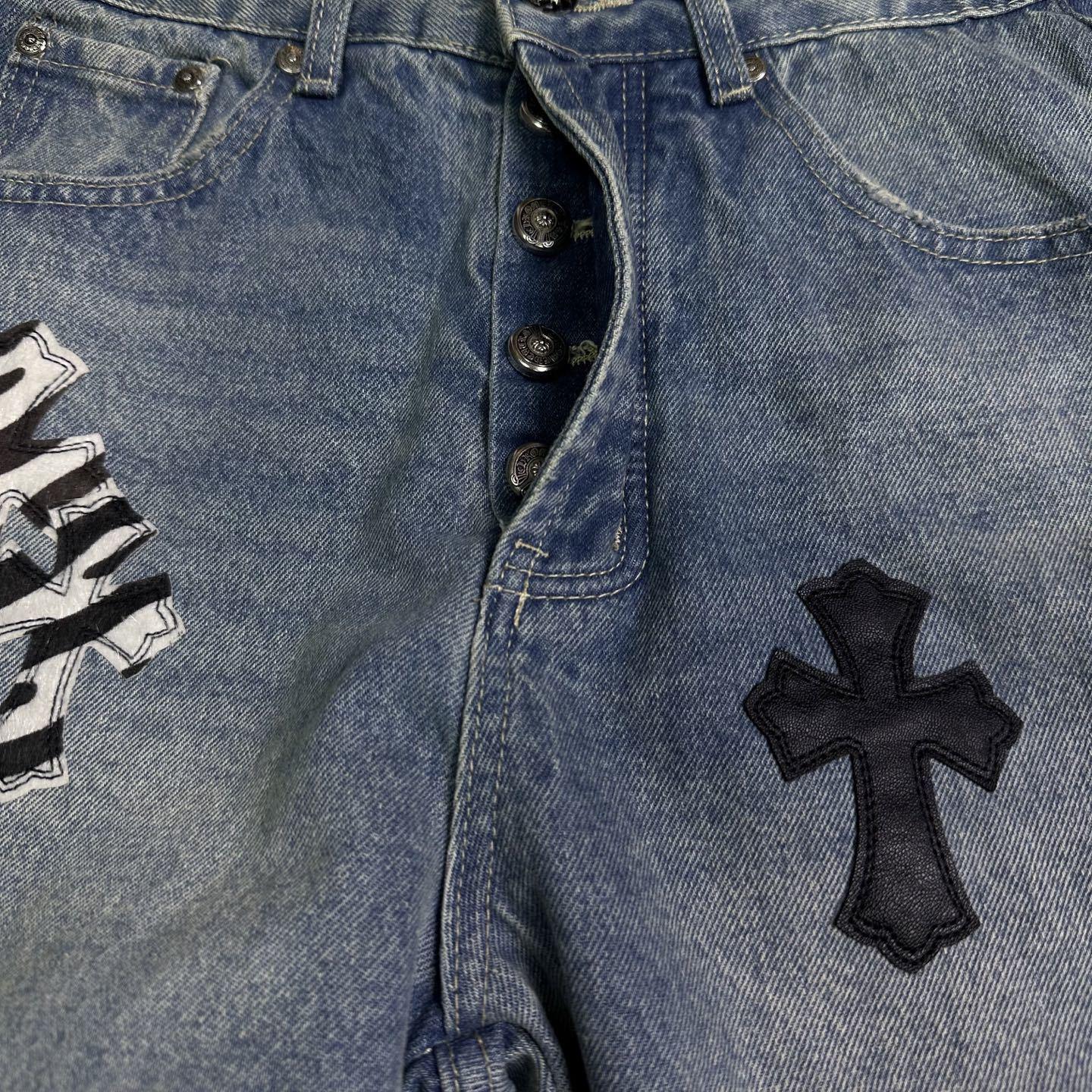 Джинсы Gallery Dept x Chrome Hearts Many Cross "Denim" фото № 4