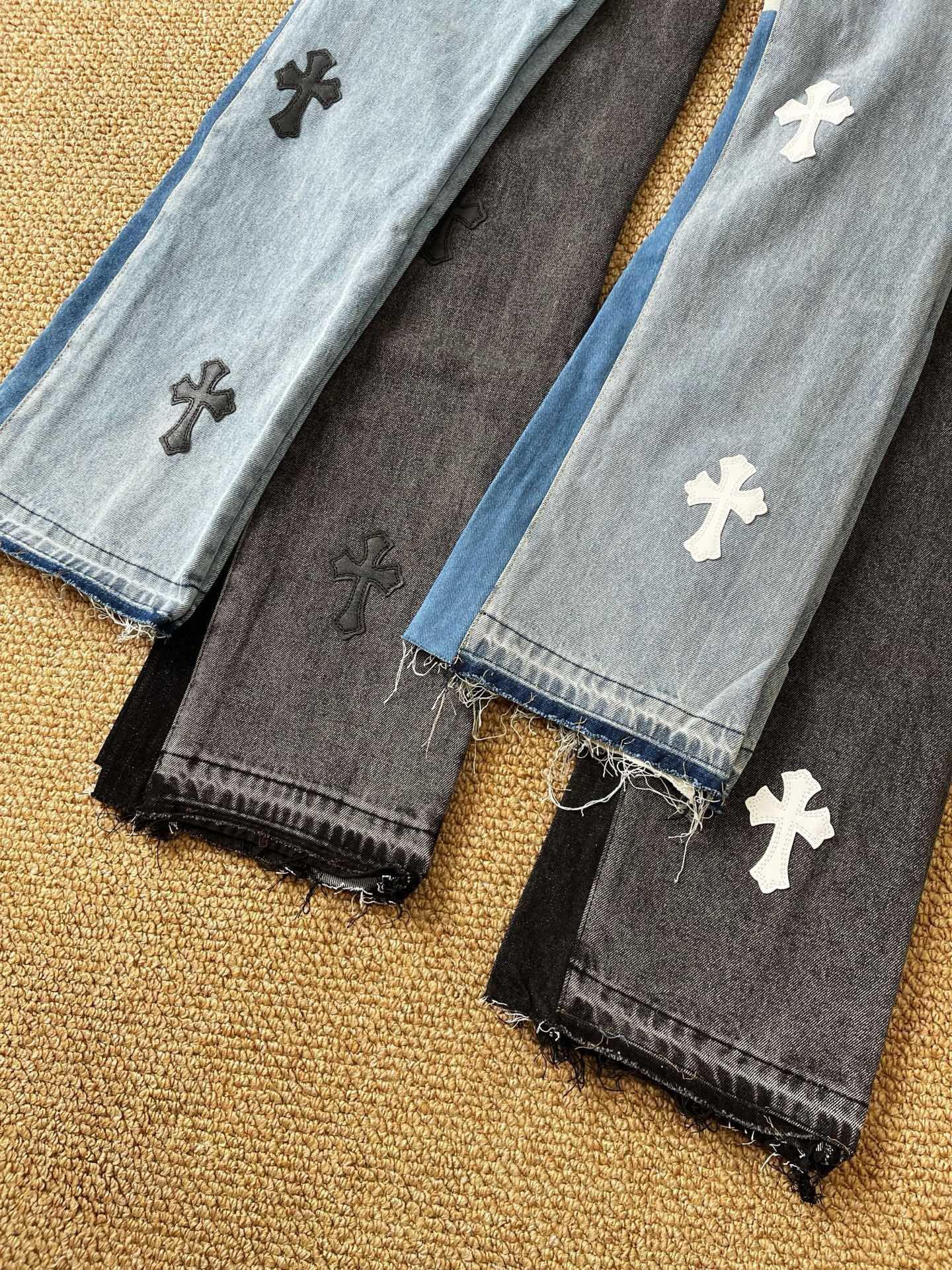 Джинсы Gallery Dept x Chrome Hearts Black Cross "Denim" фото № 7