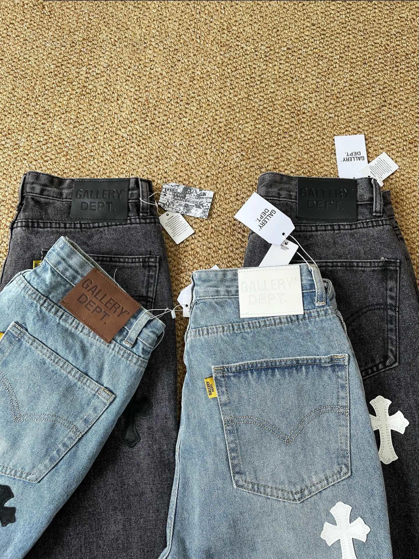 Джинсы Gallery Dept x Chrome Hearts Black Cross "Denim" фото № 6