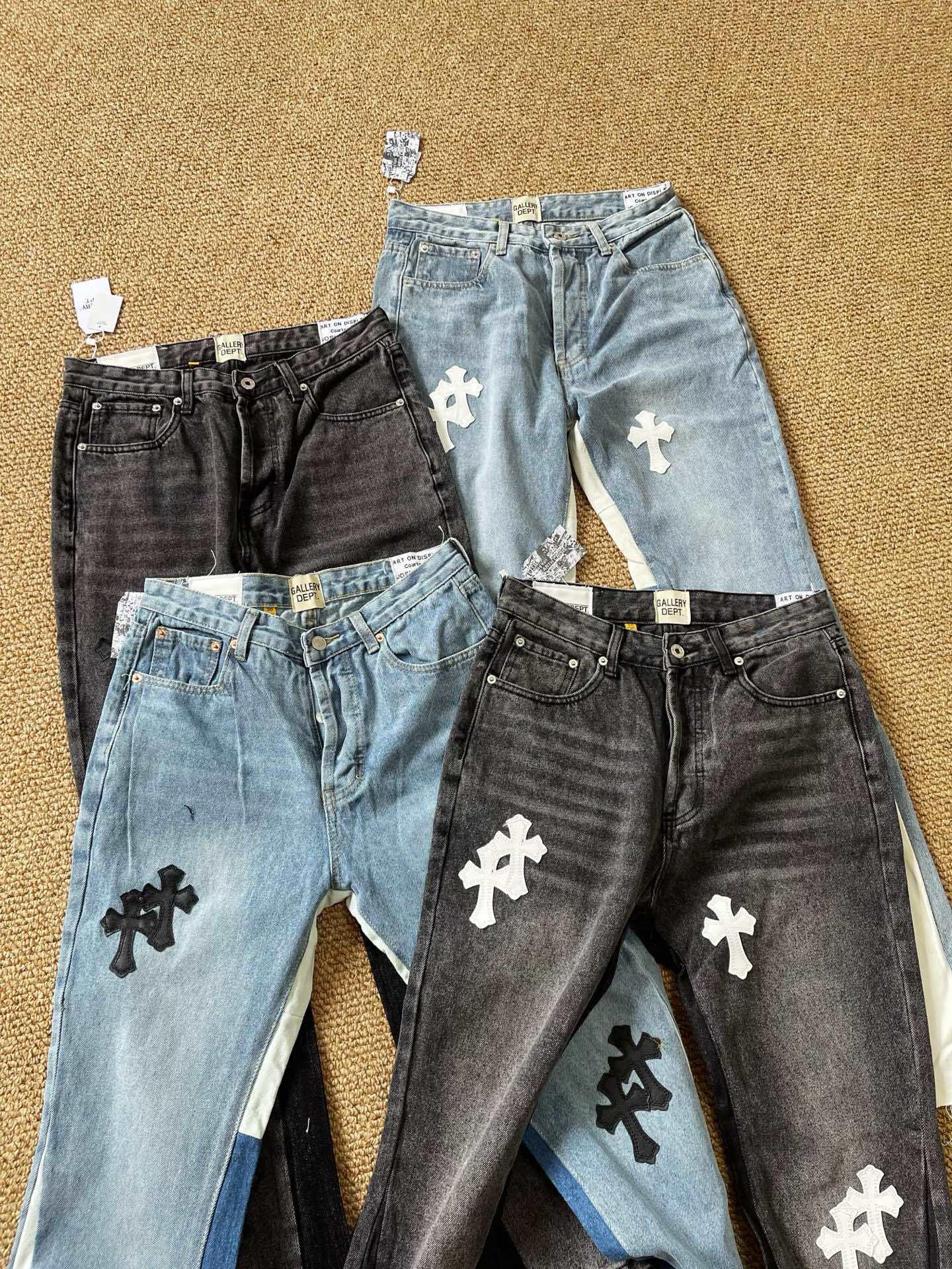 Джинсы Gallery Dept x Chrome Hearts Black Cross "Denim" фото № 4