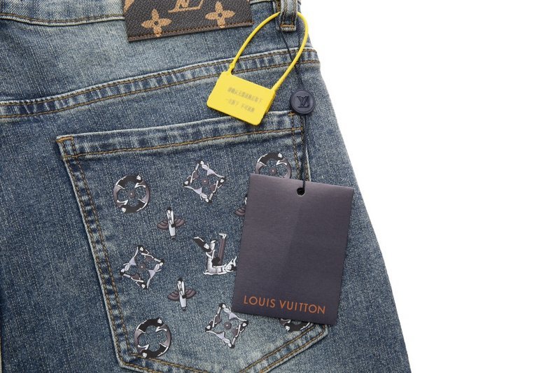 Джинсы Louis Vuitton With An Iron Patch On The Pocket "Blue" фото № 7
