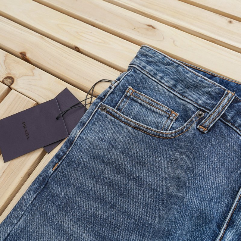 Джинсы Prada With Emblem "Blue" фото № 5