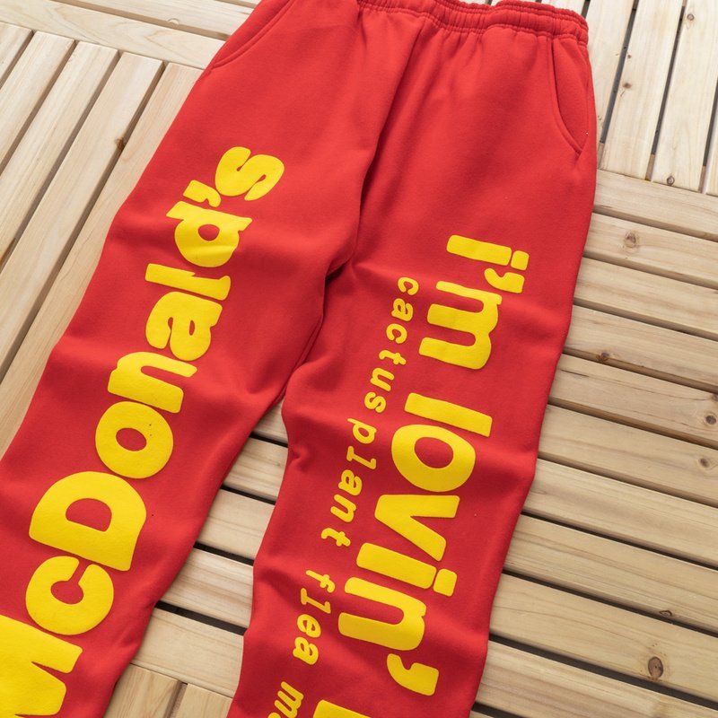 Штаны Cactus Jack Merch McDonald’s I’m Lovin It "Red" фото № 3