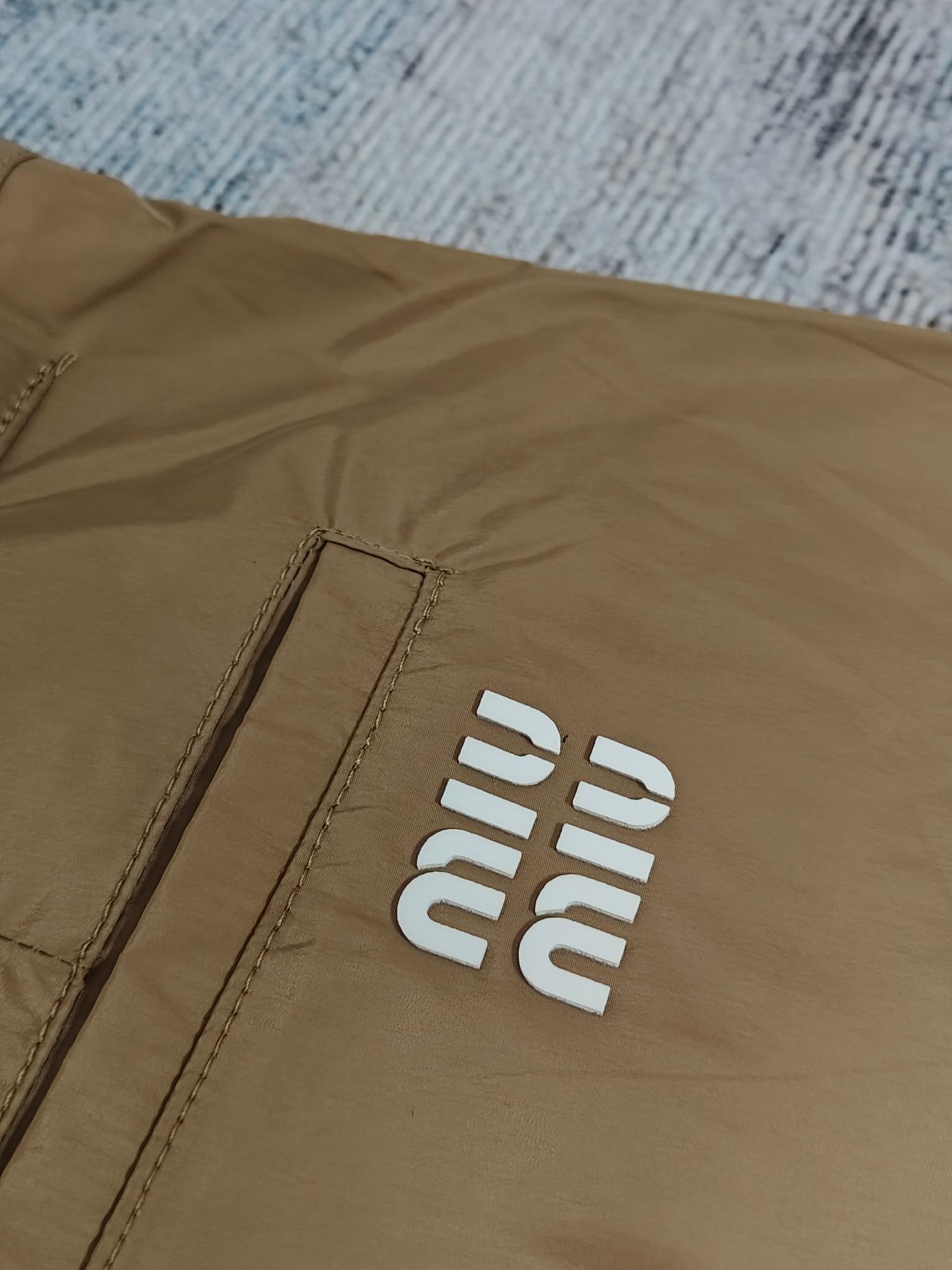 Штаны Miu Miu Backside White Logotype Logo Miu Miu "Brown" фото № 4