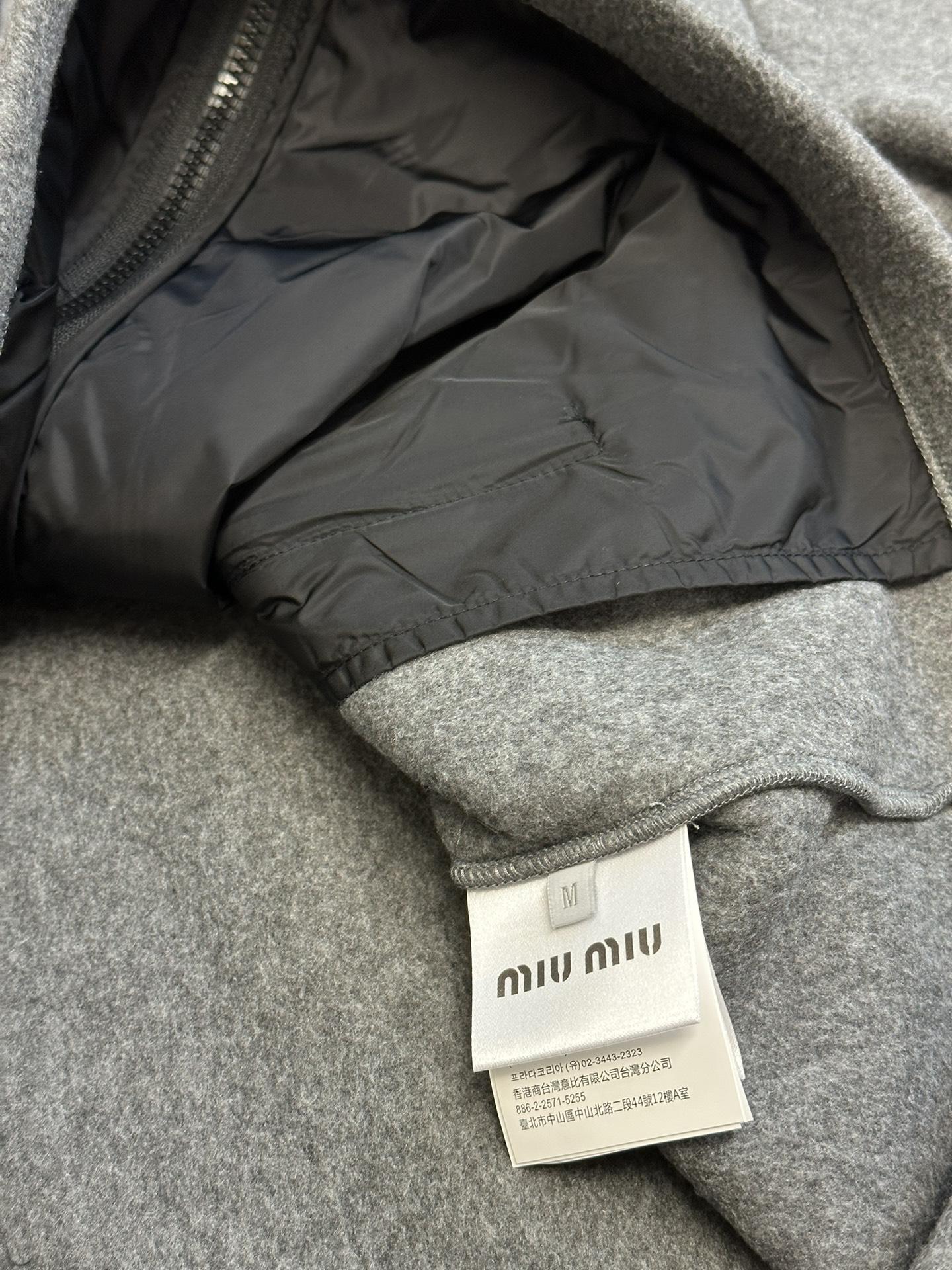 Бомбер Miu Miu Frontside Contrast White Logo Miu Miu "Gray" фото № 8