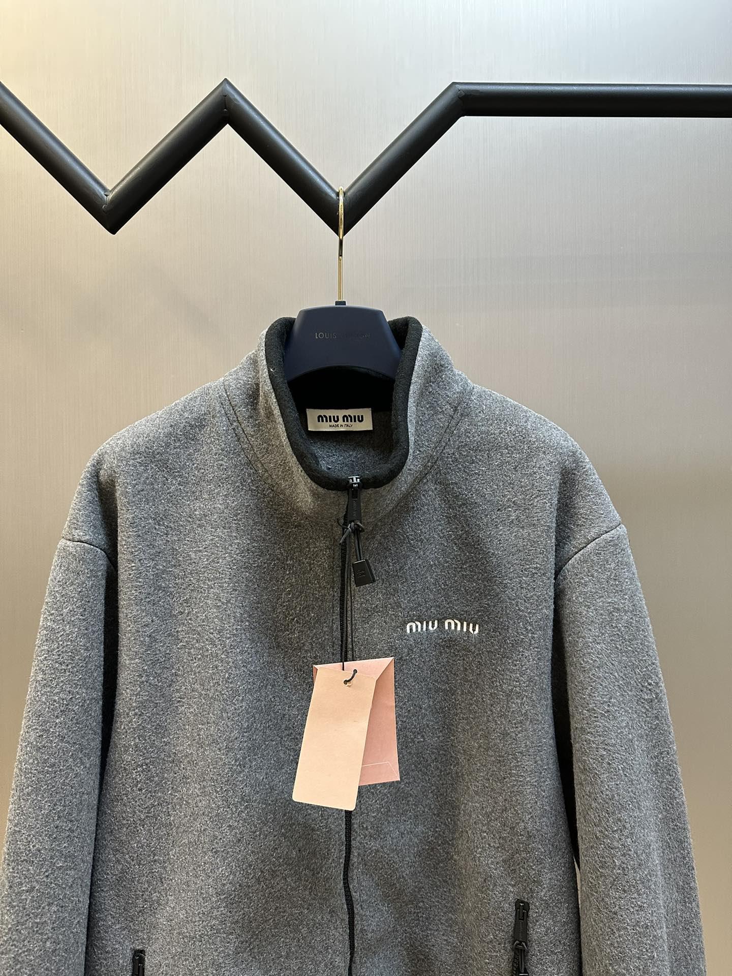 Бомбер Miu Miu Frontside Contrast White Logo Miu Miu "Gray" фото № 2