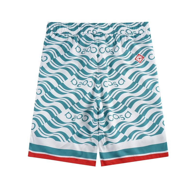 Шорты Casablanca Logo Inscription And Waves "Green" фото № 2