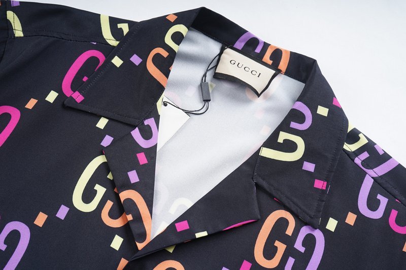 Рубашка Gucci Letter Bright Print "Black" фото № 4