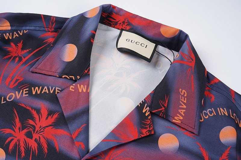 Рубашка Gucci Palm Trees And Sunset "Black" фото № 4