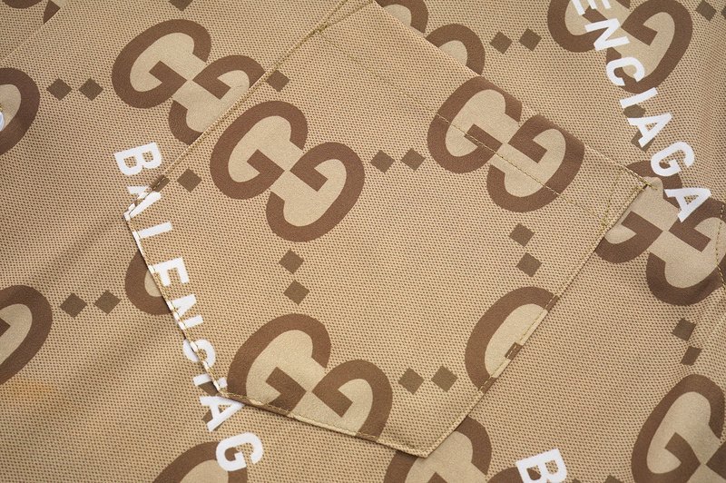 Рубашка Letters Print And Inscription Balenciaga "Brown" фото № 3