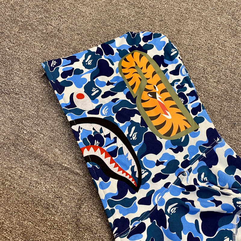 Худи A Bathing Ape Hood With A Pattern ZIP "Blue/White" фото № 4