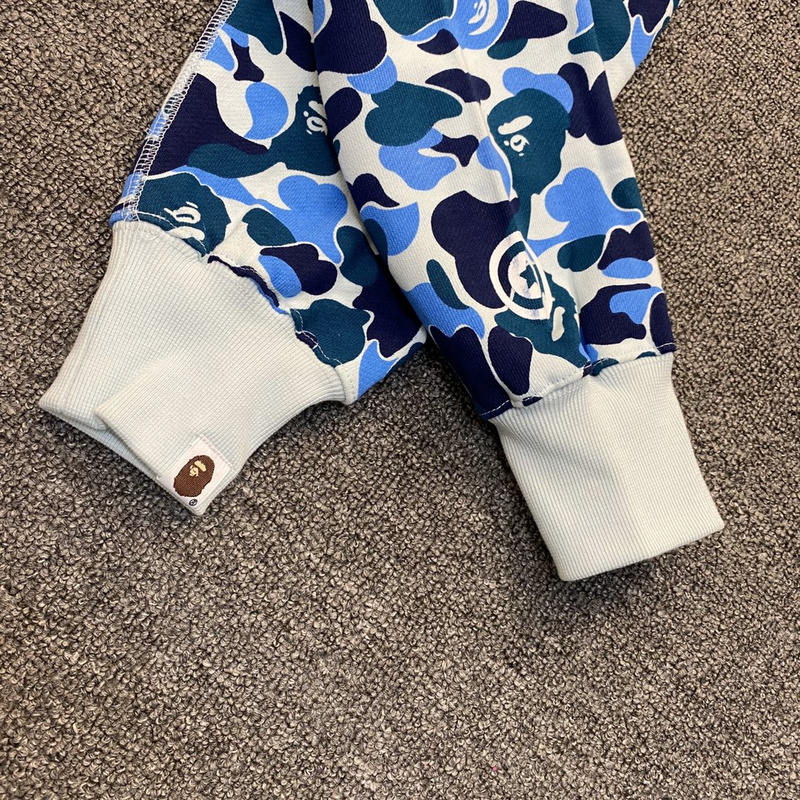 Худи A Bathing Ape Hood With A Pattern ZIP "Blue/White" фото № 6