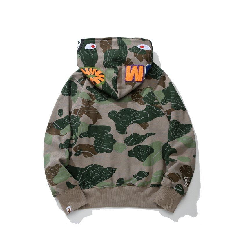 Худи A Bathing Ape Camouflage Shark Zip "Gray" фото № 2