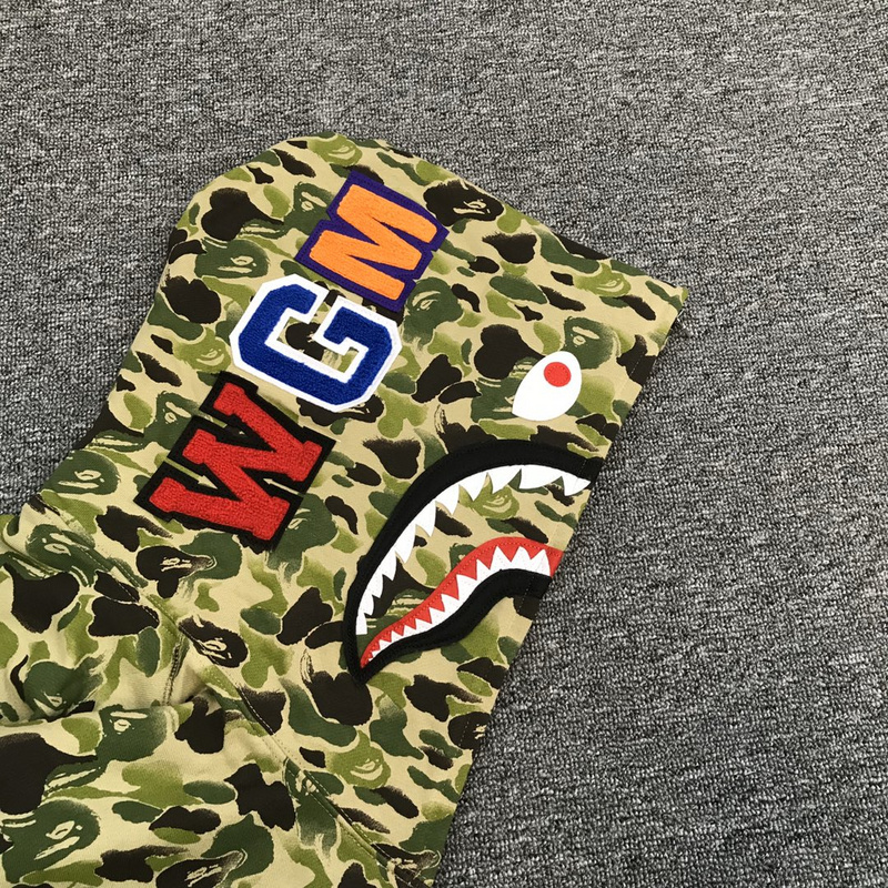 Худи A Bathing Ape Scared Face ZIP "Black/Green" фото № 8