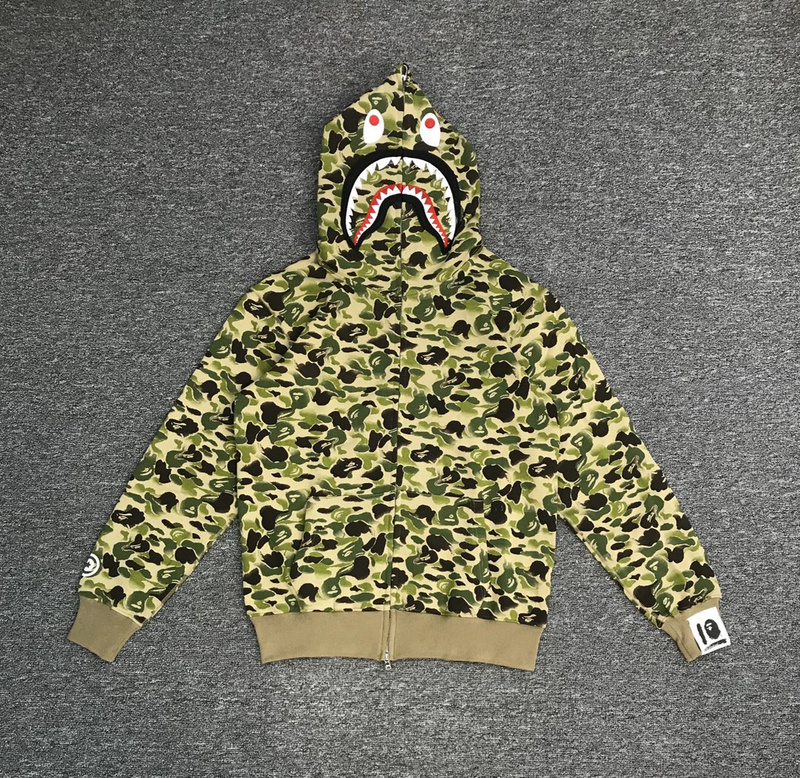 Худи A Bathing Ape Scared Face ZIP "Black/Green" фото № 5