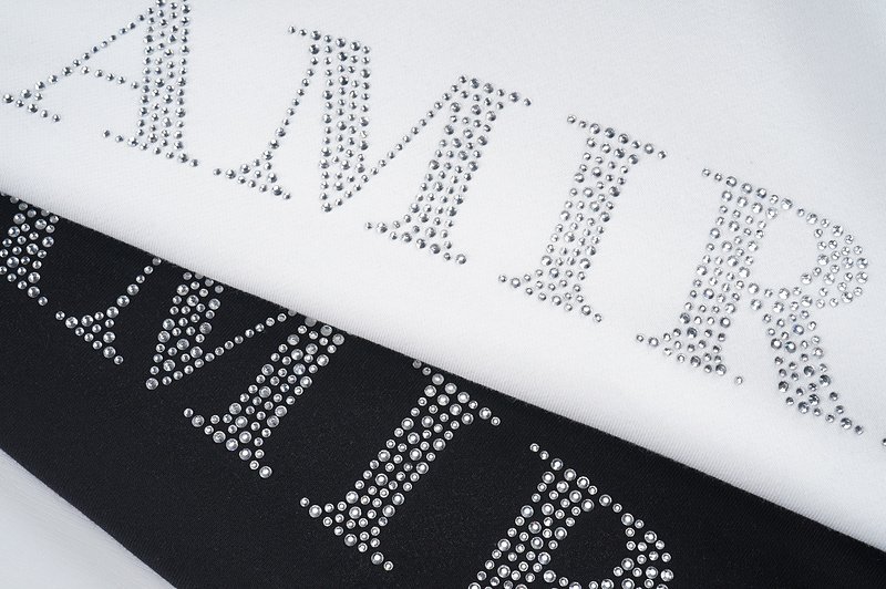 Худи Amiri With Logo Made Of Rhinestones - Thermo Applique Style "White" фото № 3